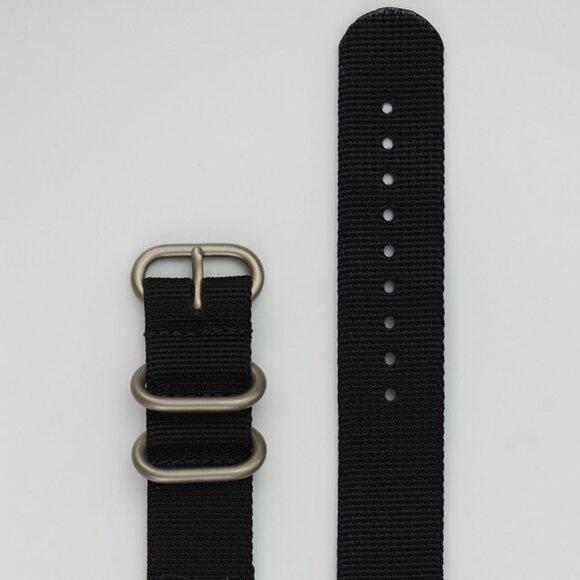 Hadley-Roma 22mm Black Color Men's Nylon Watch Strap/Band, MS4401 - Picture 1 of 1